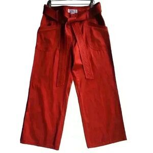 Armani Exchange red silk blend wide leg pants sz 6